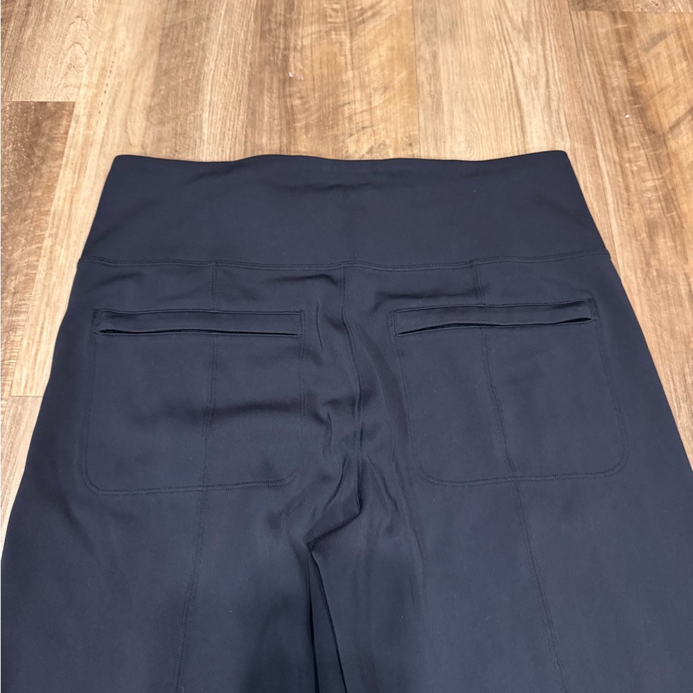Athleta Delancey Flare Pants Black High Rise Work Travel Workout Trousers, L - Picture 12 of 16